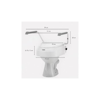 Asiento Elevador de WC con Reposabrazos