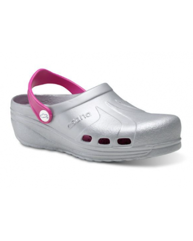 Zueco Asana Zapato Profesional Ligero Plata