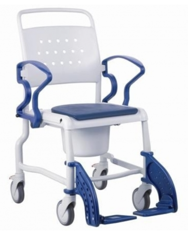 Silla de Ducha con Inodoro | Con tapa | Móvil | Reposabrazos abatibles