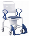Silla de Ducha con Inodoro | Con tapa | Móvil | Reposabrazos abatibles