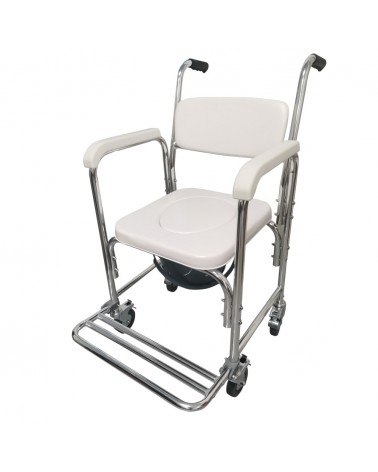 SILLA DE ALUMINIO CON INODORO Y RUEDAS