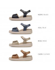 Sandalias Mujer Piel con Doble Velcro