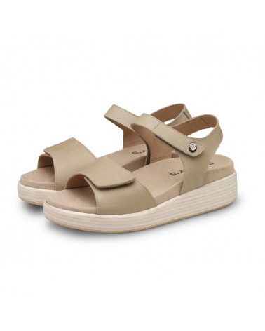 Sandalias Mujer Piel con Doble Velcro