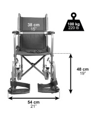 Silla de ruedas estrecha para interior medidas frontal