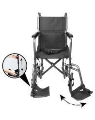 Silla de ruedas estrecha para interior reposapiés