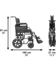Silla de Ruedas Plegable y Ligera para Transporte