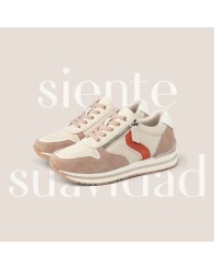 Zapatillas de Mujer con Cremallera Beige