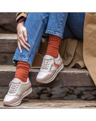 Zapatillas de Mujer con Cremallera Beige