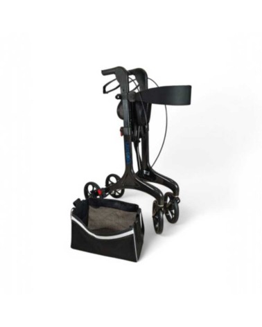 andador rollator de fibra de carbono con bolsa extraíble
de gran capacidad
