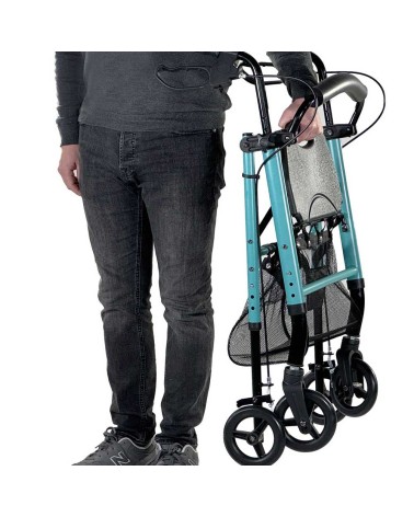Rollator con frenos ZEN SLIM plegado