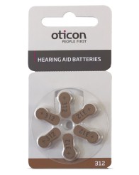 Pilas Audífonos Oticon Marrón Talla 312 | Zinc-Air Sin Mercurio Pilas Audífonos Oticon Marrón Talla 312 | Zinc-Air Sin Mercurio