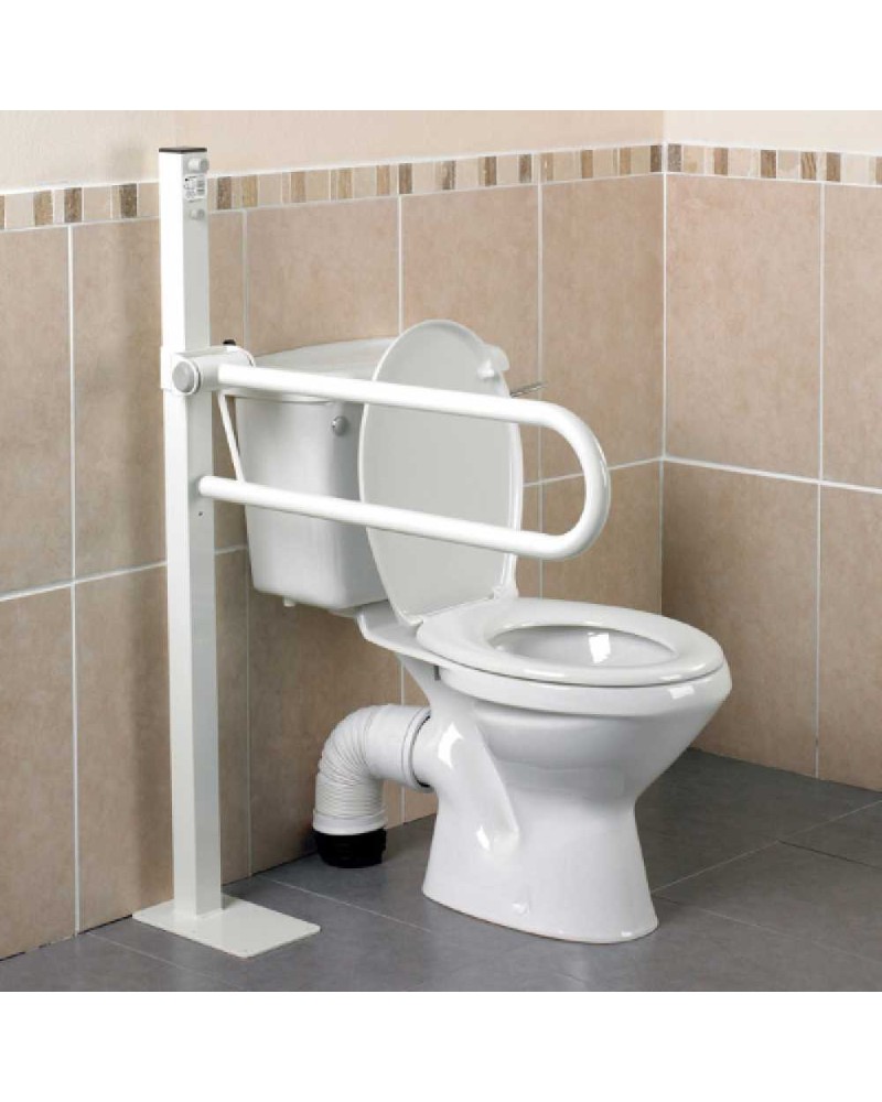 Barra de baño abatible sobre mástil sin fijación a pared