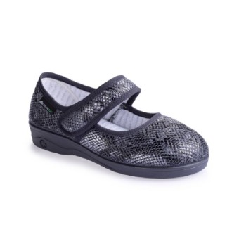 Merceditas ortopédicas de mujer con correa extralarga para empeines pronunciados y pie delicado.