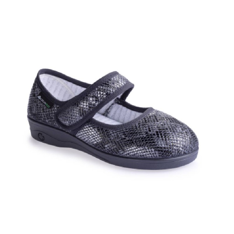 Merceditas ortopédicas de mujer con correa extralarga para empeines pronunciados y pie delicado.