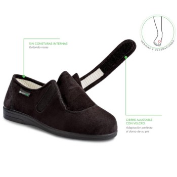 Zapato terapéutico Wallaby Diabetic unisex, sin costuras internas y velcro, ideal para pie diabético.