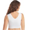 Sujetador/chaleco postoperatorio Sophia de CAREFIX en color blanco, con cremallera frontal y espalda alta.