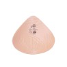 Prótesis de mama de silicona ultra ligera, forma triangular simétrica, indicada para actividad deportiva y alivio cervical.