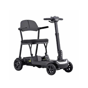 Scooter eléctrico Teyder ZHIK plegable de color negro, destacando su diseño moderno y compacto para el transporte.