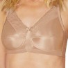 Sujetador sin aros Amoena Nancy con bolsillos para prótesis, encaje floral en el escote y cierre acolchado.