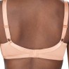 Sujetador sin aros Amoena Nancy con bolsillos para prótesis, encaje floral en el escote y cierre acolchado.