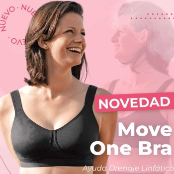 Sujetador deportivo Move One Bra de nylon y elastano, sin aros, con tecnología de flocado de silicona 3D.