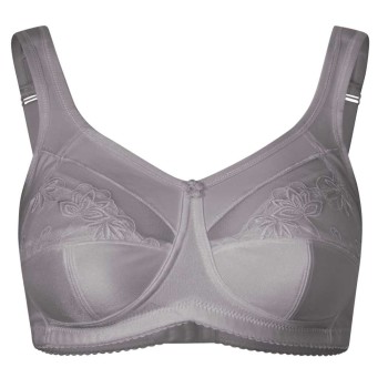 Sujetador para prótesis Femina Confort 511 de encaje, copa dividida en 3 partes, sin aros y tirantes acolchados.