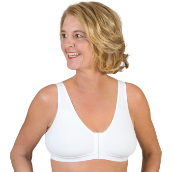 Sujetador de algodón moldeado Molded Leisure 130, sin costuras y con cierre frontal, ideal para post-cirugía.