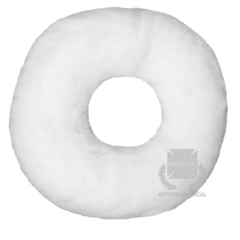 Cojín antiescaras de anillo grande Ortotex (Suapel) con relleno de fibra siliconada.