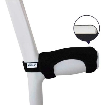 Fundas acolchadas negras de neopreno y silicona para empuñadura de muleta.