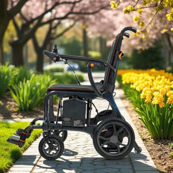 Silla de ruedas eléctrica Libercar Vera ultraligera de fibra de carbono plegable.