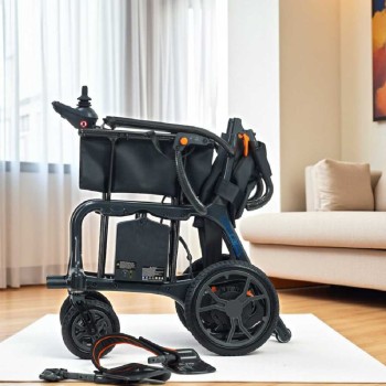 Silla de ruedas eléctrica Libercar Vera ultraligera de fibra de carbono plegable.