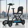 Scooter eléctrico plegable Libercar Zenit de color azul con chasis de magnesio.