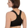 Sujetador deportivo negro para prótesis de mama Active 132 con cierre de cremallera frontal.