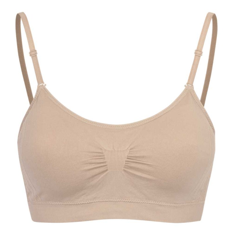 Sujetador básico para prótesis de mama Comfy Basic 131 sin aros en color beige.