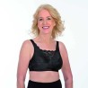Sujetador negro para prótesis de mama Lace Cami Soft Cup con encaje en el escote y laterales anchos.
