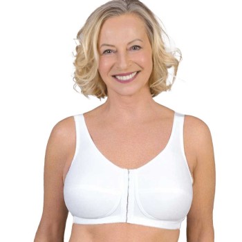 Sujetador para prótesis Easy Fit en color beige con detalle de cierre frontal y diseño de rosas.