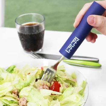 Juego de 6 tubos de espuma de colores azul, negro y blanco para engrosar mangos de cubiertos y utensilios.