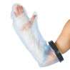 Protector de escayola para antebrazo de adulto con anillo de silicona hermético para ducha.