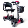 Scooter eléctrico plegable Libercar Master color burdeos ideal para viajes y espacios reducidos.