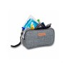 Estuche para diabéticos DIA'S BITONE en color gris con compartimentos abiertos para glucómetro y plumas.