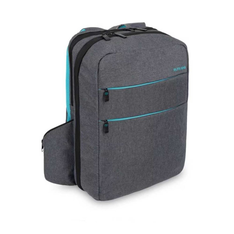 Mochila médica City's de Elite Bags en color gris bitono con diseño ergonómico y compartimentos extraíbles.