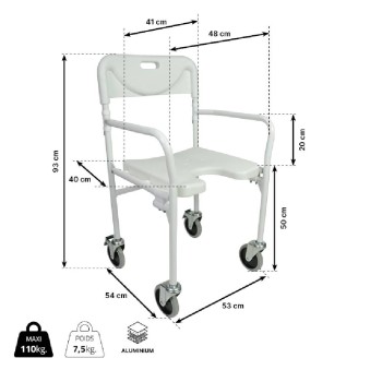 Silla de Ducha con Ruedas Tobago