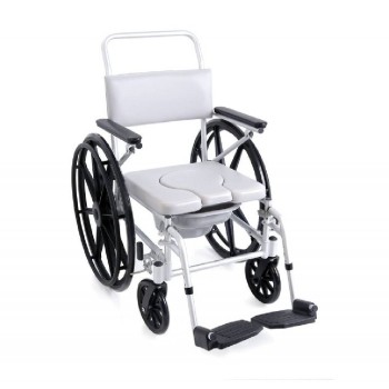 Silla de Ducha y WC de Aluminio con Ruedas Grandes