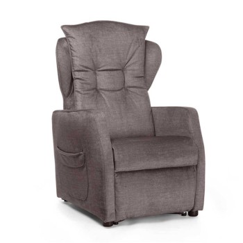 Sillón elevador relax modelo Dafne con sistema de ruedas ocultas y mando a distancia.