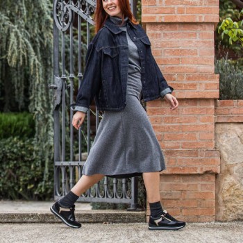 Zapatilla de Mujer con Cremallera Lateral