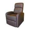 Sillón elevador eléctrico Primo Comfort en posición vertical de ayuda al usuario, con tapicería técnica y mando a distancia