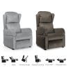 Sillón relax elevable Clyzia en posición cardiovascular con extensión de reposapiés y sistema de ruedas Roller System activado.