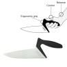 Cuchillo ergonómico WEBEQU para carne con hoja larga de acero inoxidable de 22,2 cm y empuñadura superior de plástico