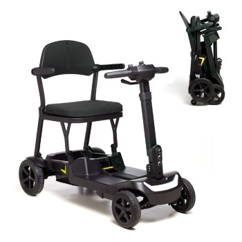 Scooter eléctrico plegable Foldi de color moderno, con chasis ultraligero de 17 kg, luces LED integradas, manillar ajustable