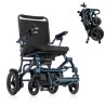 Silla de ruedas eléctrica iVolta en acabado azul grisáceo mate, con chasis compacto de aluminio